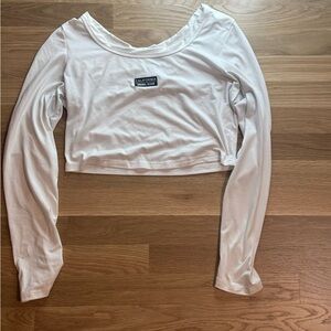 Long Sleeve White Crop Top